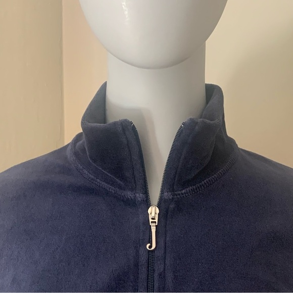 JUICY COUTURE Rare Vintage 2006 Velour Track Jacket Zip Up Navy Blue Size Medium - Picture 5 of 16